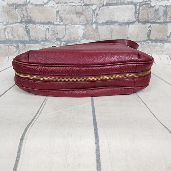 Kate Spade Small Ella Cobble Hill Bag Purse Merlot Red - Picture 10 of 16